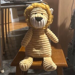 Plush Cordy Chenille Stripe Lion Gold Tan